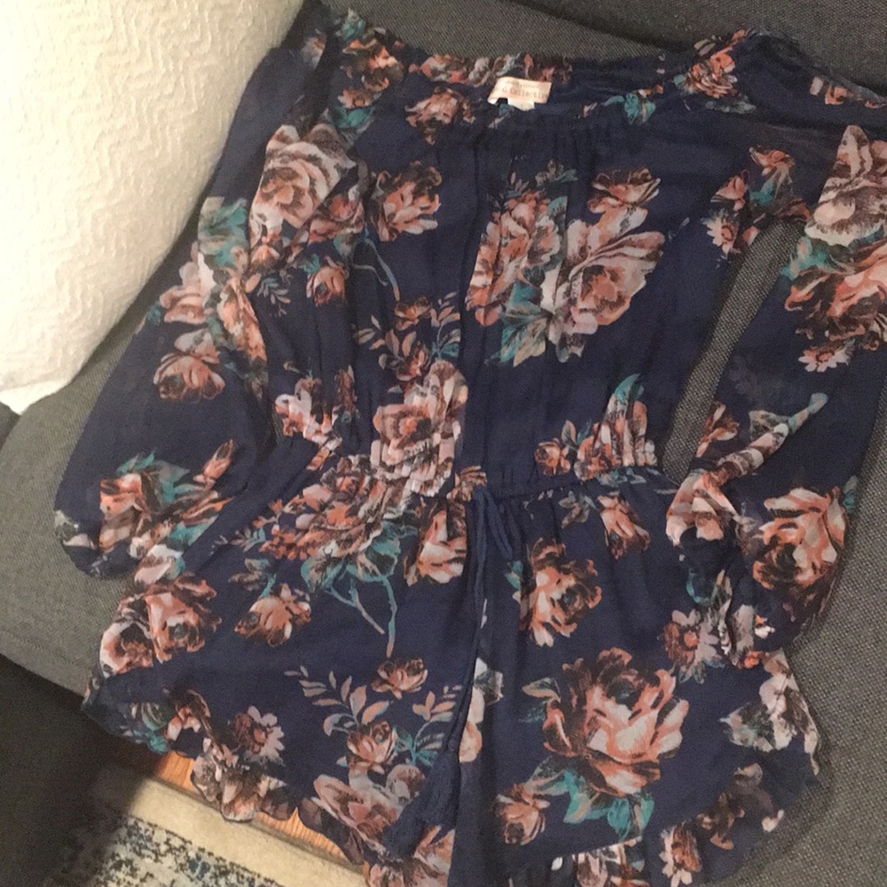 Floral off shoulder romper